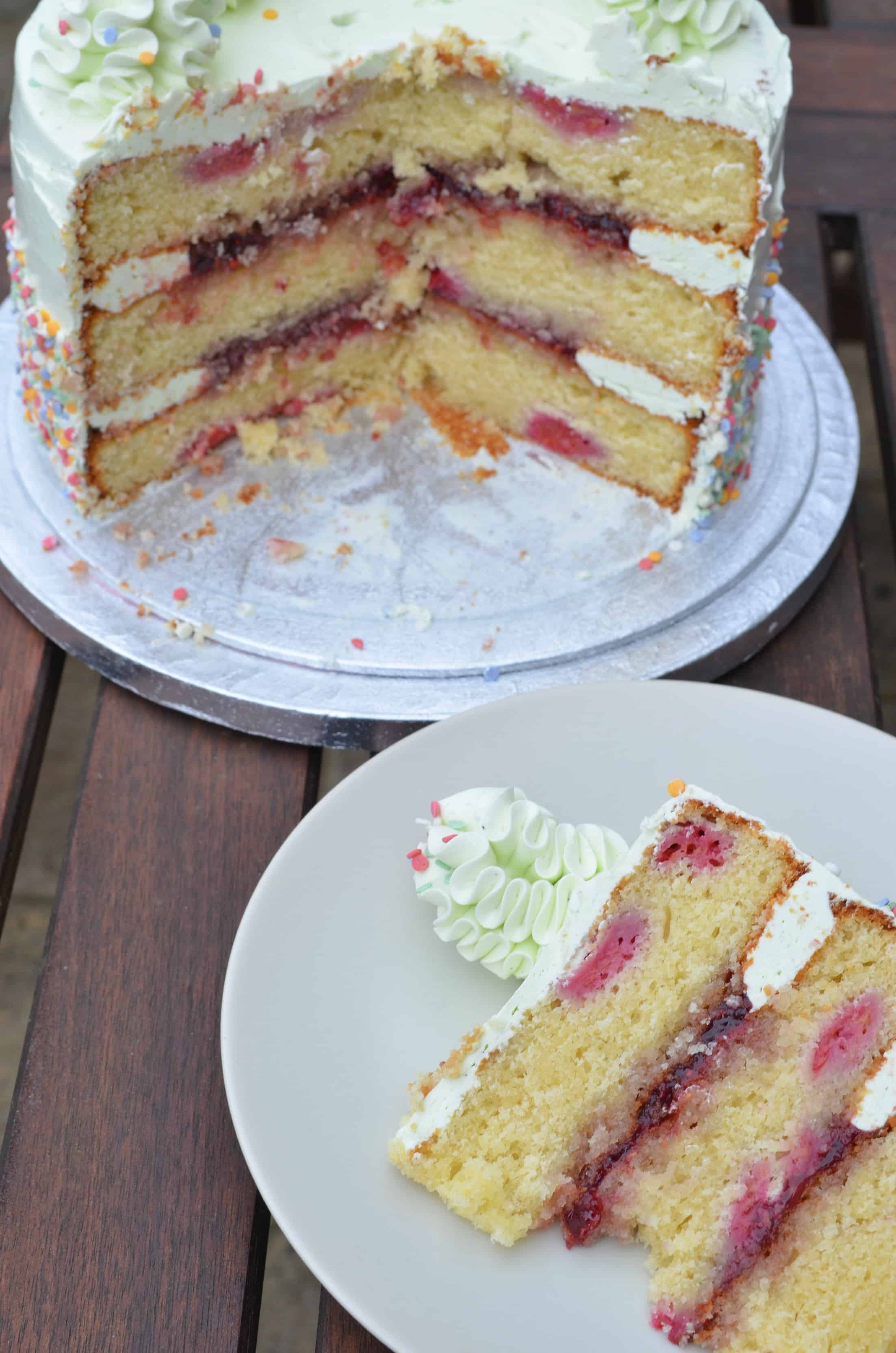 raspberry and almond Layer Cake