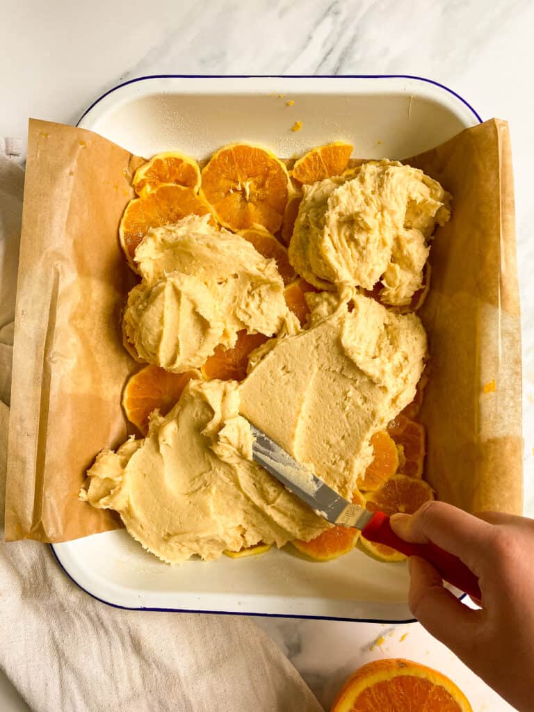 orange slices cake mixture