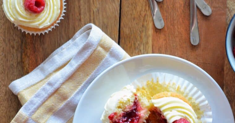 Lemon Curd and Raspberry Cupcakes