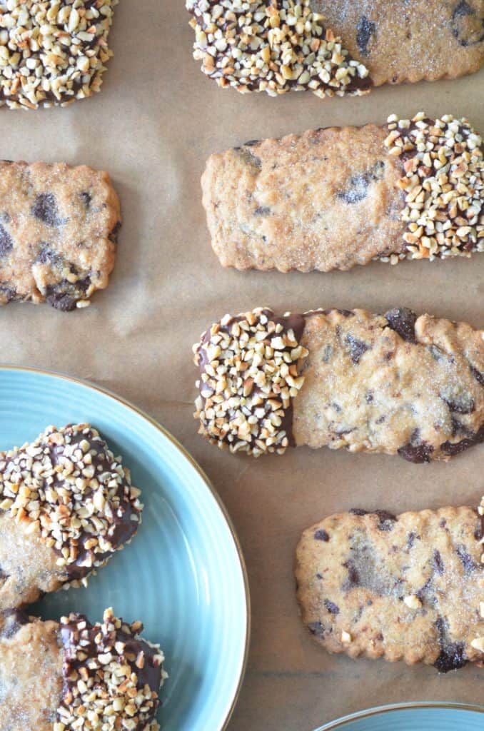 Chocolate and Hazelnut Dipped Shortbread Baking with Aimee.