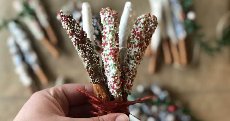 Edible Christmas Gifts: Candy Pretzel Rods