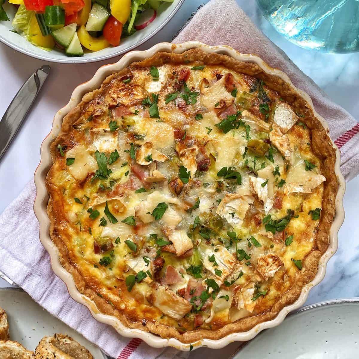 Honey Roast Ham, Leek & Goats Cheese Quiche Baking with Aimee.