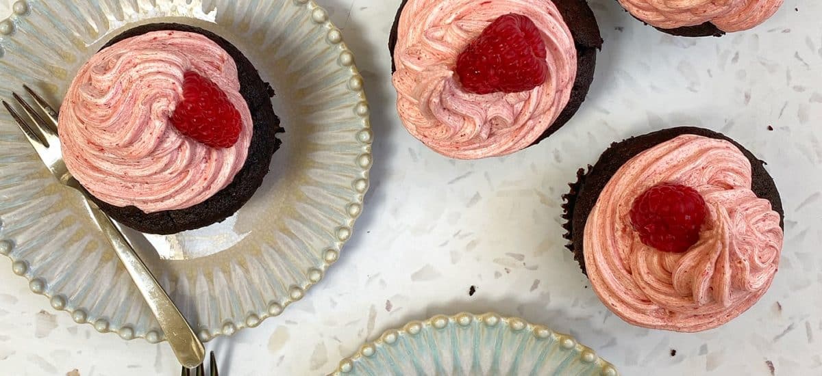 Vegan Chocolate & Raspberry Cupcakes