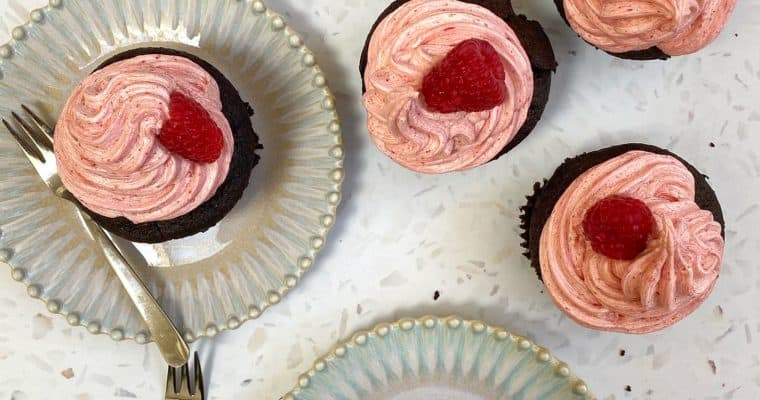 Vegan Chocolate & Raspberry Cupcakes