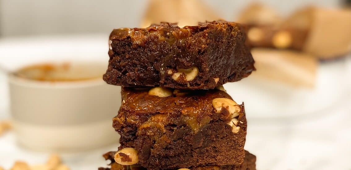 Easy Snickers Style Brownies