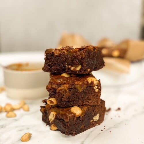 easy snickers style brownies