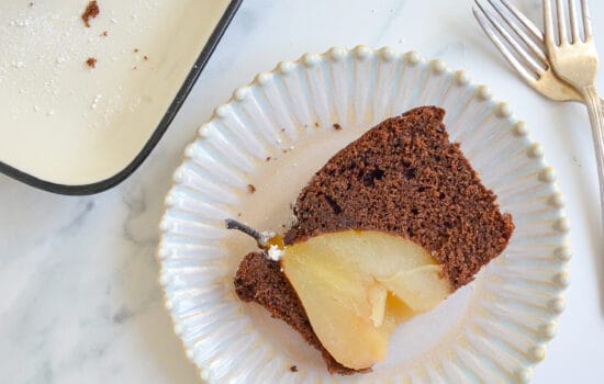 Pear, Cardamom & Chocolate Loaf Cake