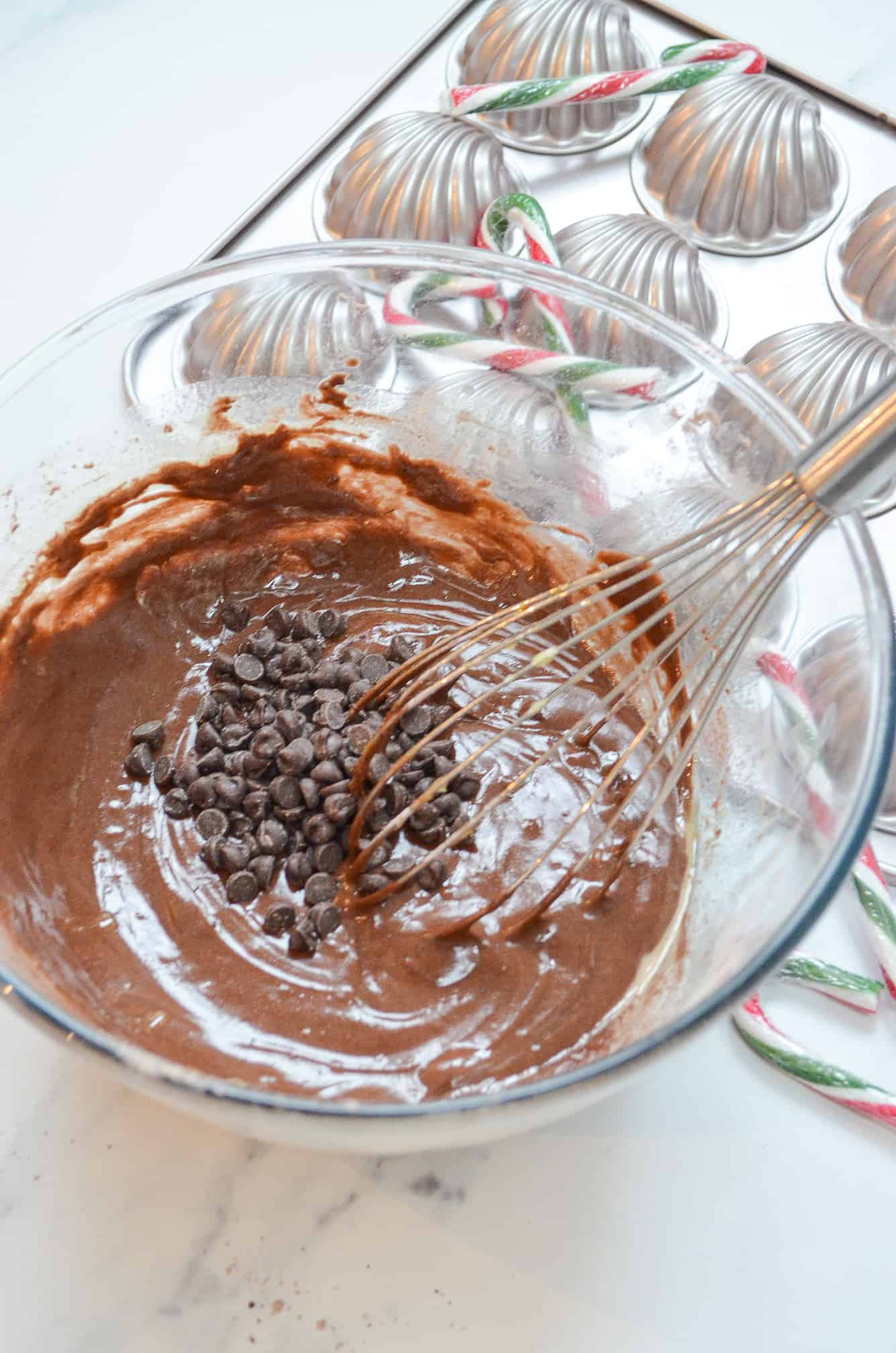 mint chocolate madeleine process