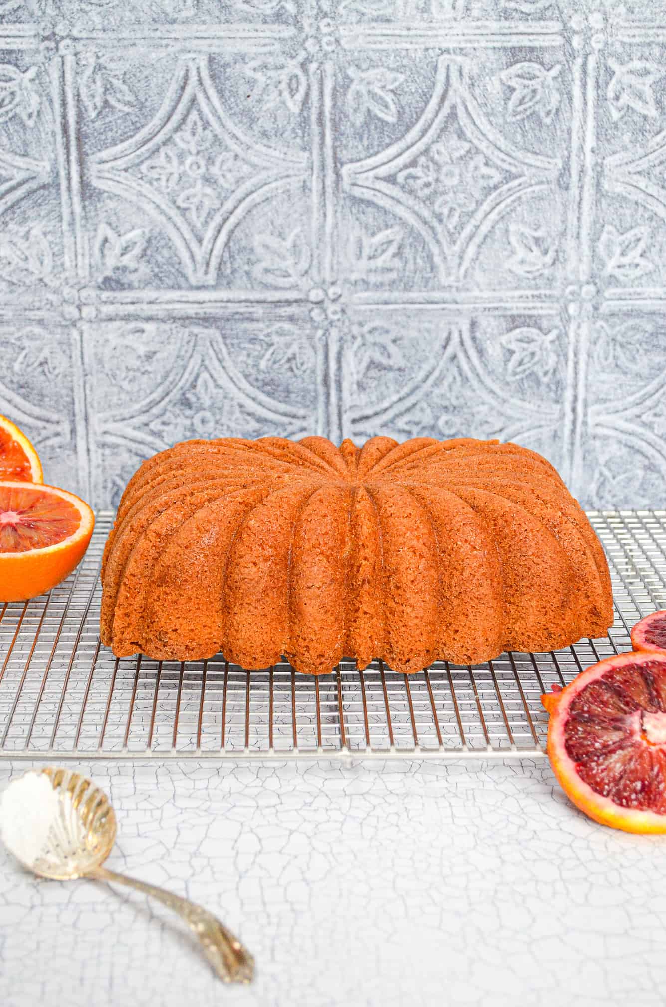 blood orange loaf cake before glaze