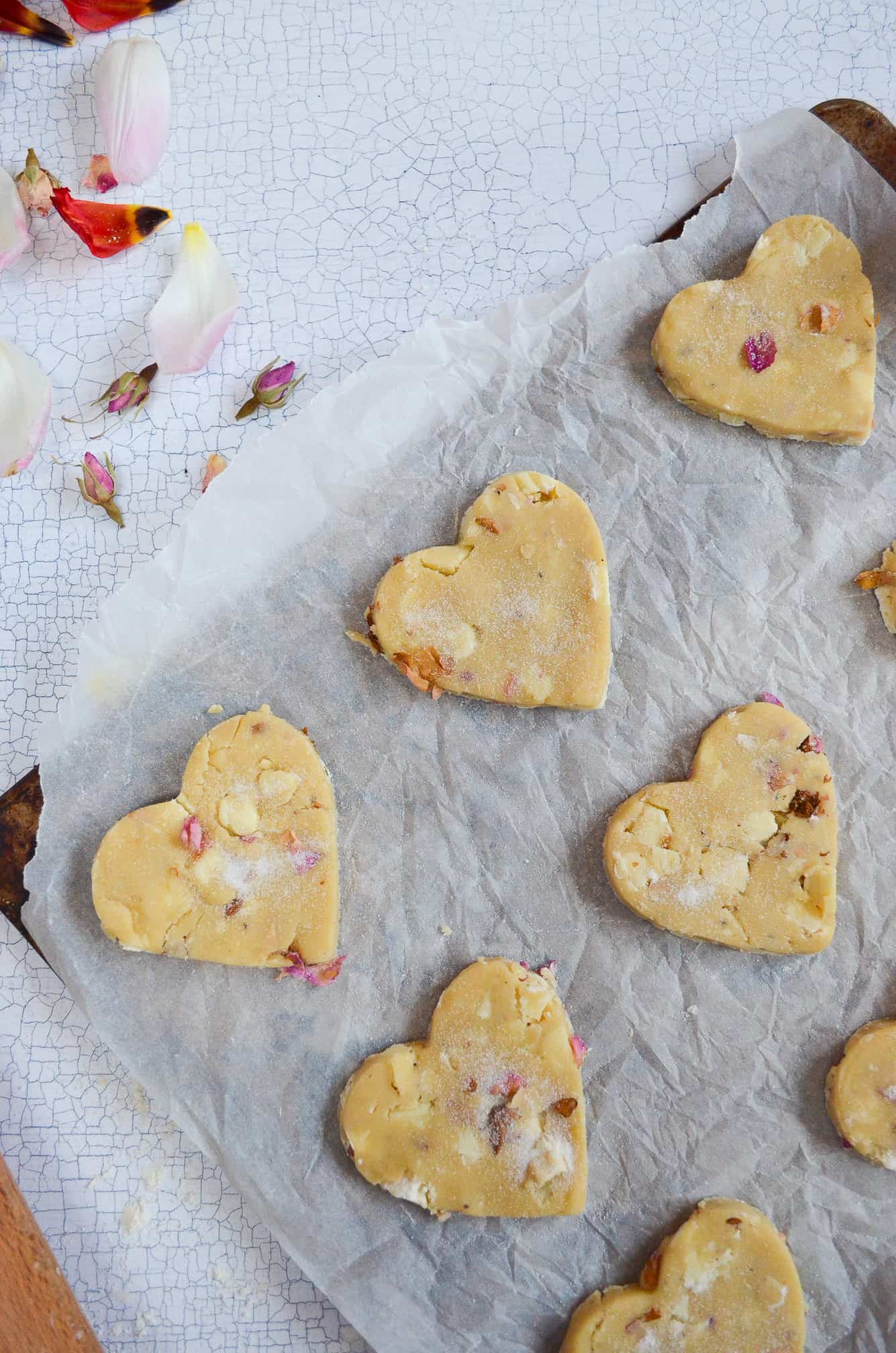 heart shaped shortbread cookies