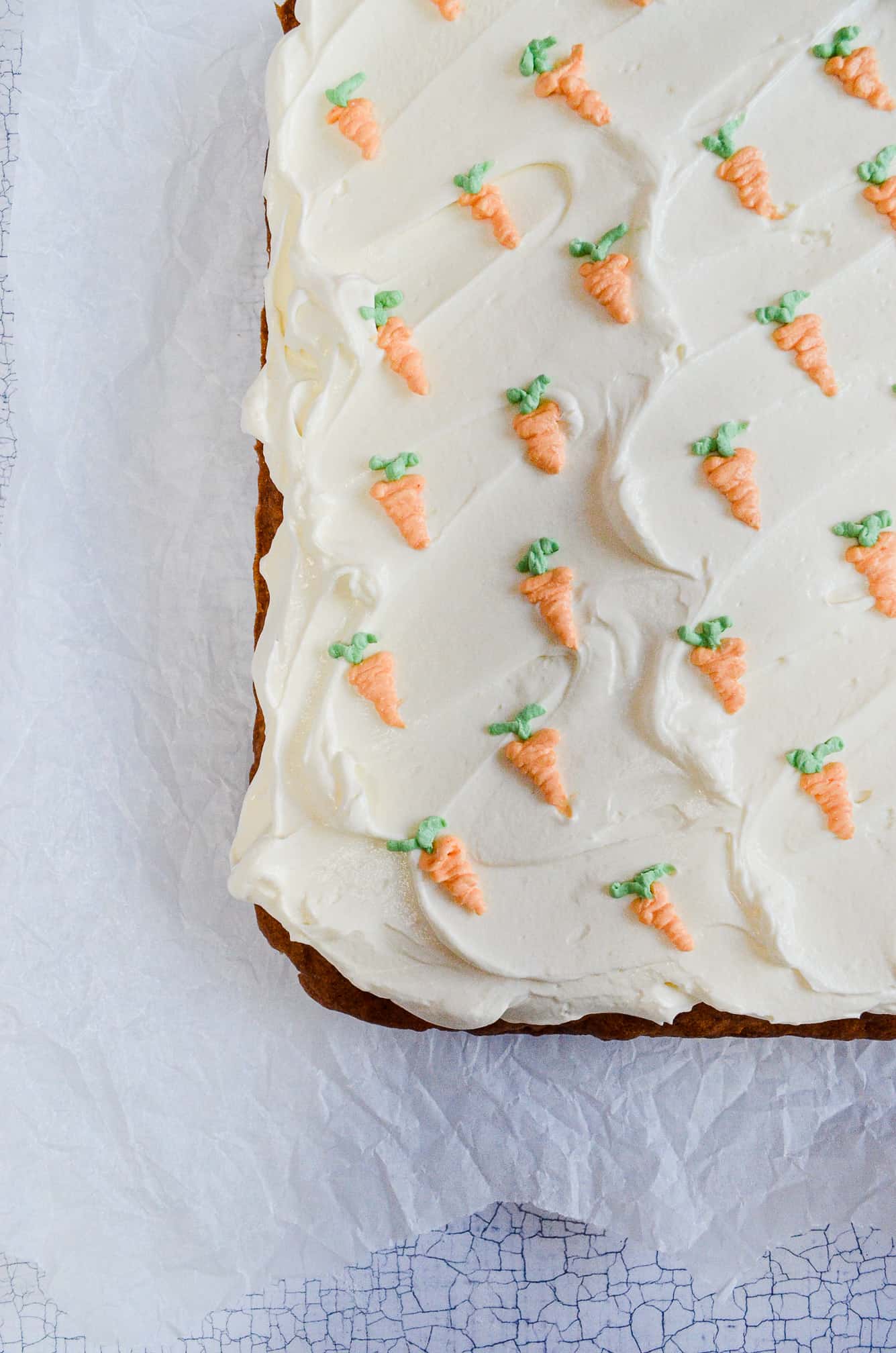 easter carrot decorations on cake