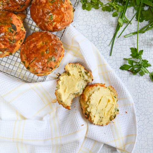 herby cheese scones with butter